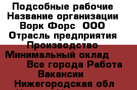 Подсобные рабочие › Название организации ­ Ворк Форс, ООО › Отрасль предприятия ­ Производство › Минимальный оклад ­ 35 000 - Все города Работа » Вакансии   . Нижегородская обл.,Нижний Новгород г.